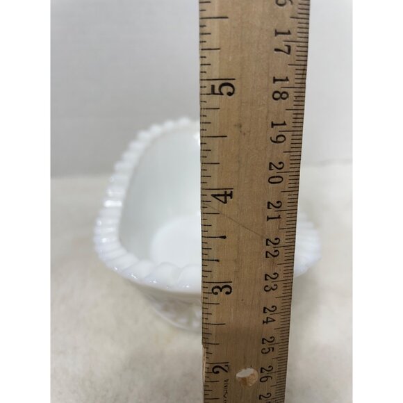 Vintage Kemble Hobstar Milk Glass Relish Candy Dish - Picture 4 of 7